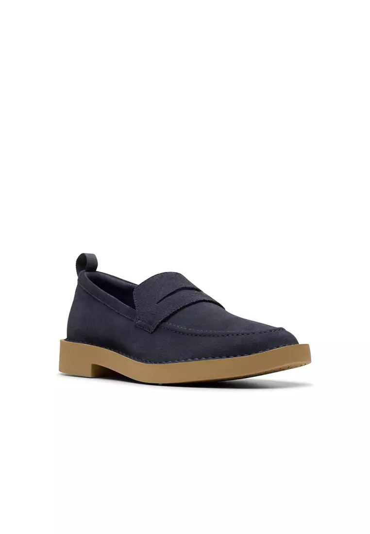 Buy CLARKS Mens Martock Lo Slip On Shoes Navy Suede 2025 Online