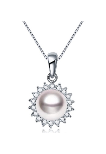 A.Excellence silver Premium Japan Akoya Sea Pearl  8.00-9.00mm Sun Flower Necklace 1EA69ACD419229GS_1