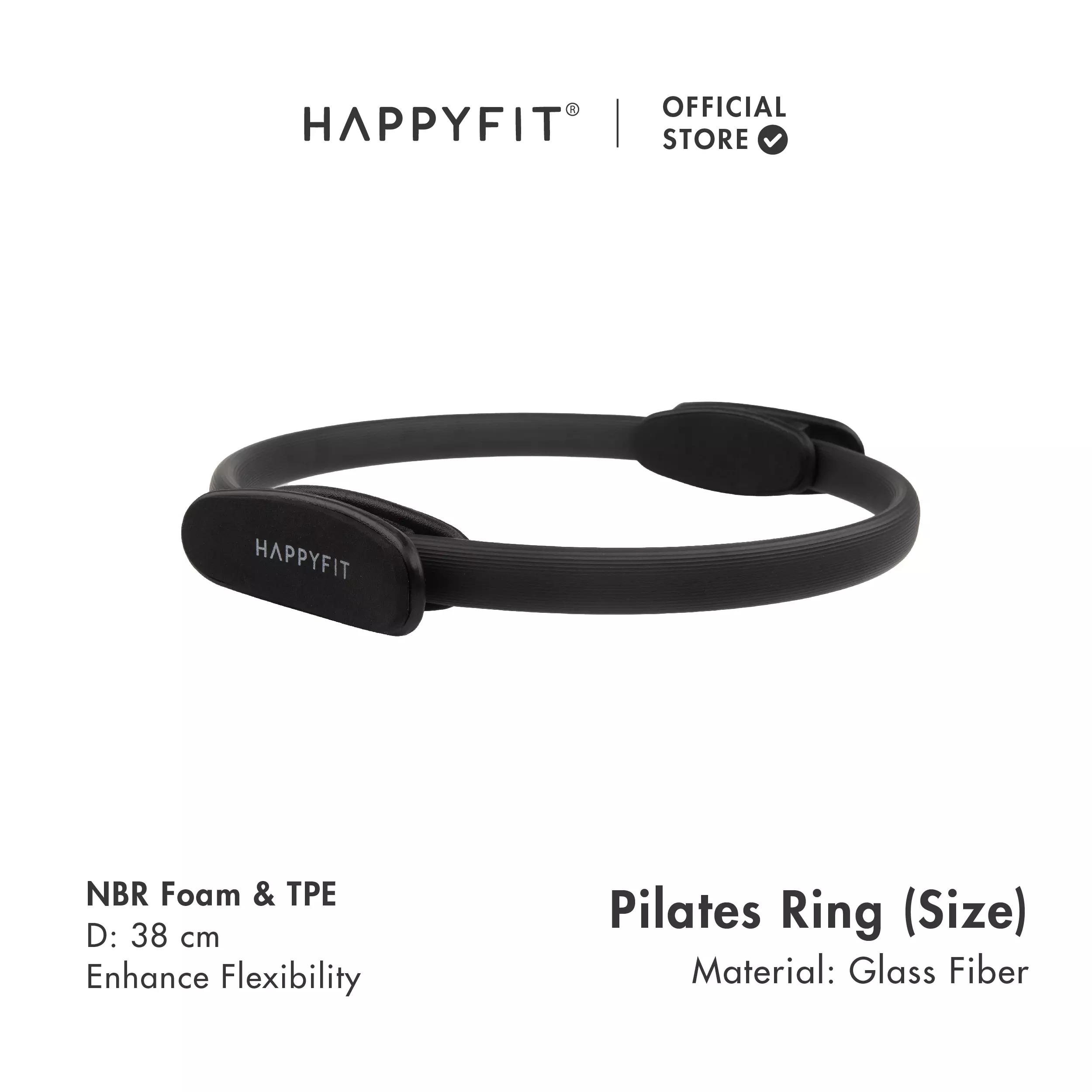 HAPPYFIT - Yoga Pilates Ring / Magic Circle Black