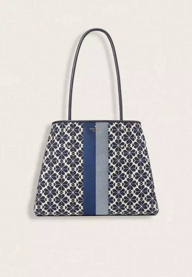 Kate Spade Everything Spade Flower Jacquard Large Tote Blue Multi
