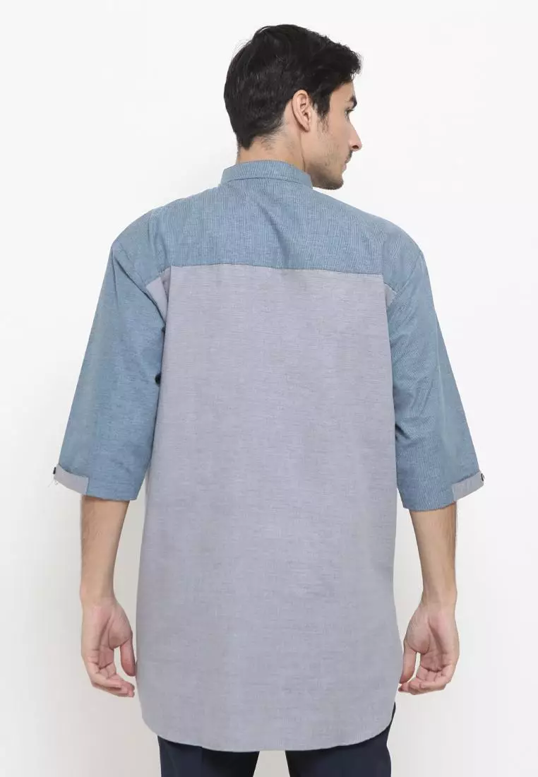 Zayidan Baju Koko Gamis Muslim Pria Tamam - Abu Biru