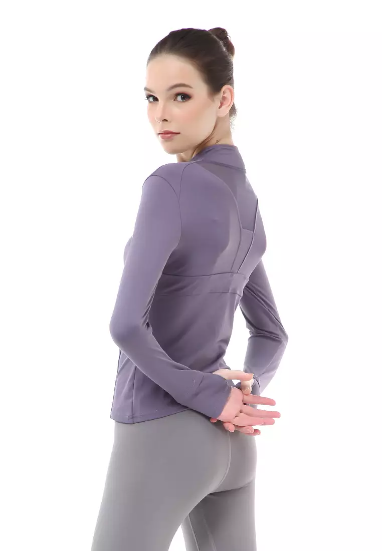 Mikayla Jaket Olahraga Wanita Lengan Panjang Sportwear Stylish Material Polyester ORIGINAL - Purple
