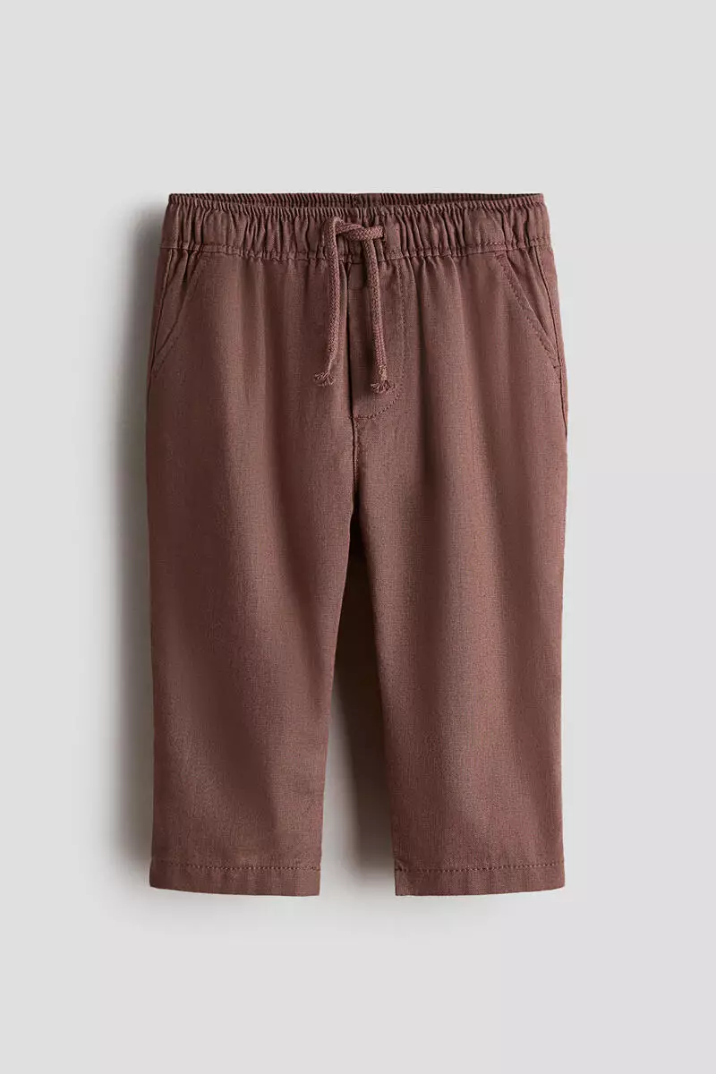 Linen-blend trousers