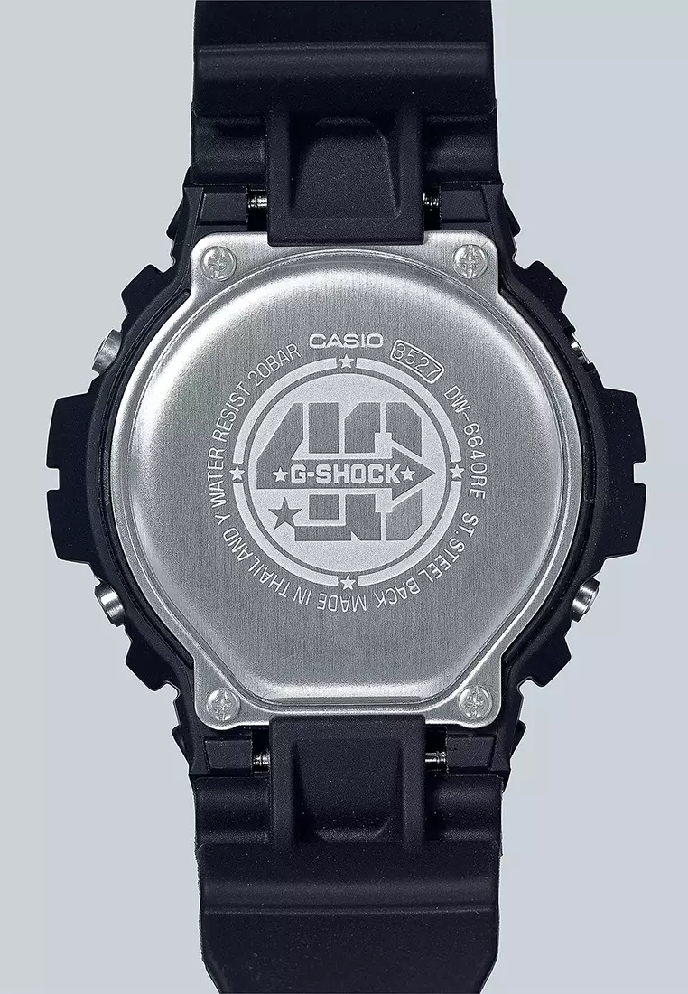 G-SHOCK 40th Anniversary REMASTER BLACK - Jam Tangan Digital Pria - DW-6640RE-1D
