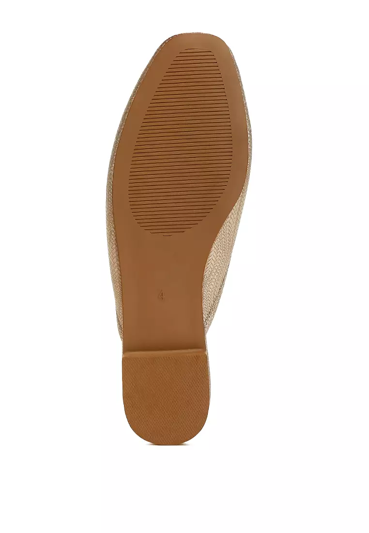 Party Bow Slip-On Mules in Gold