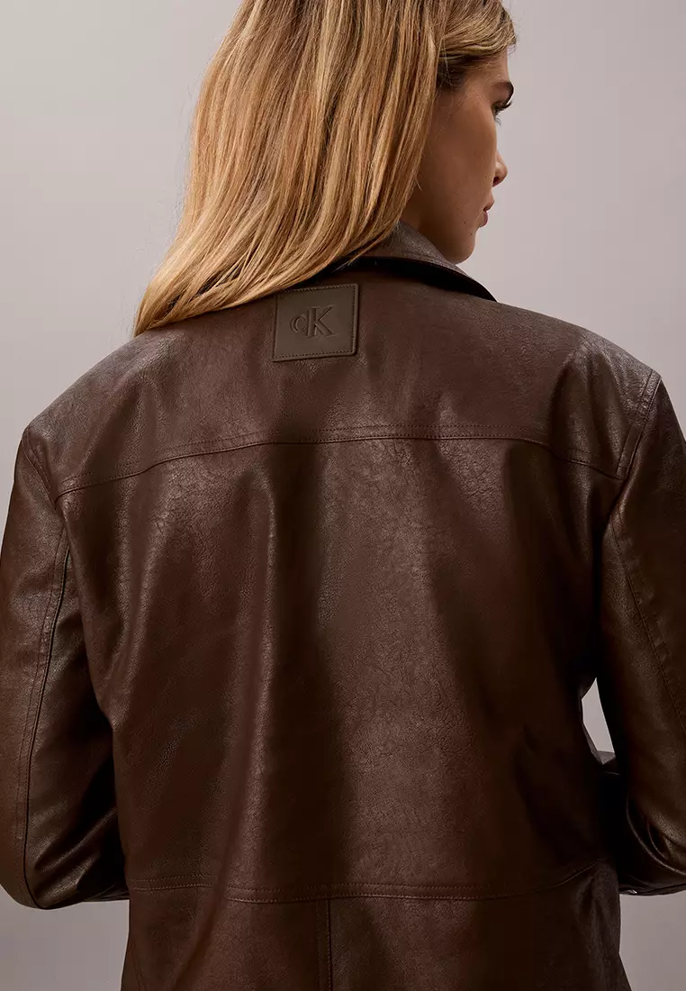 Faux Leather Moto Jacket - Calvin Klein Jeans