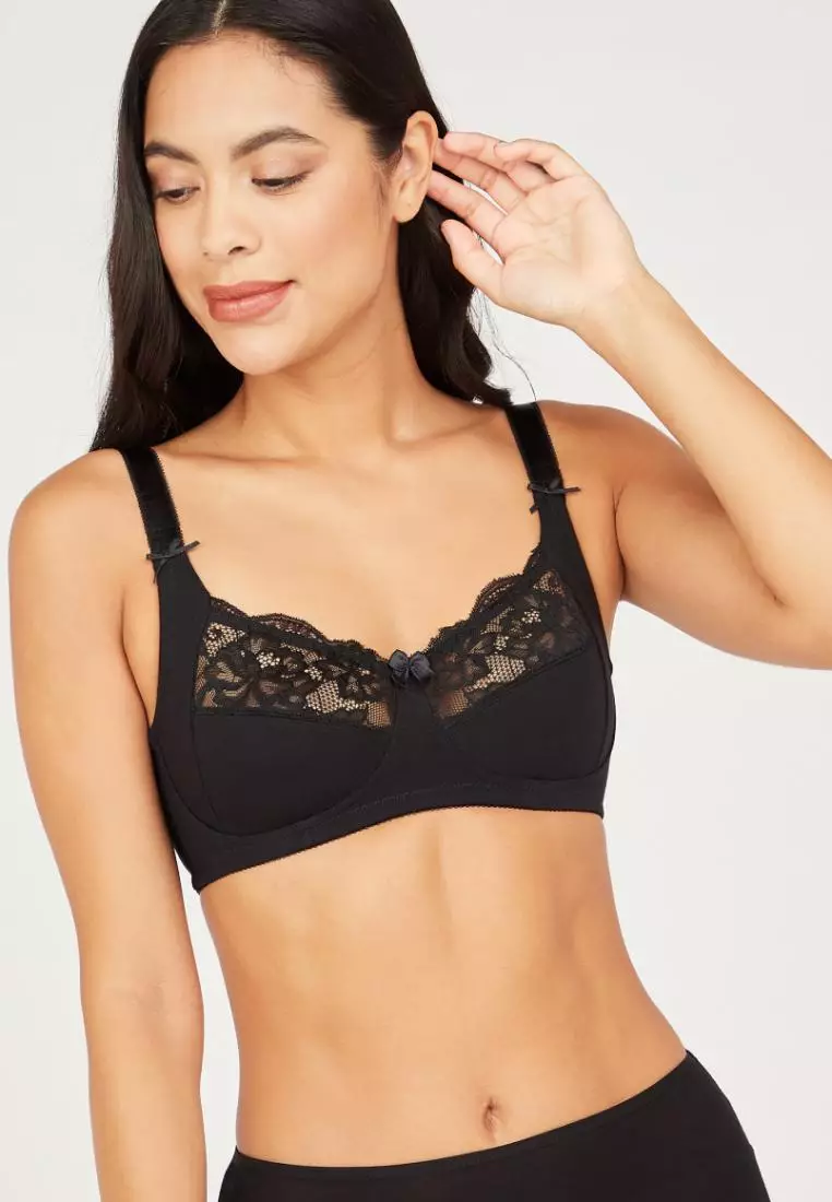 Buy Max Fashion Max Fashions Lace Detail Bra With Hook And Eye Closure  Online