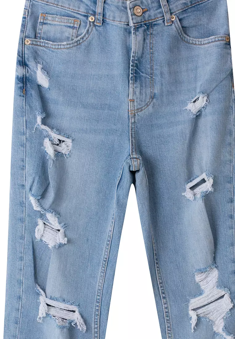 Bershka Ripped Comfort Mom Jeans 2025 Buy Bershka Online