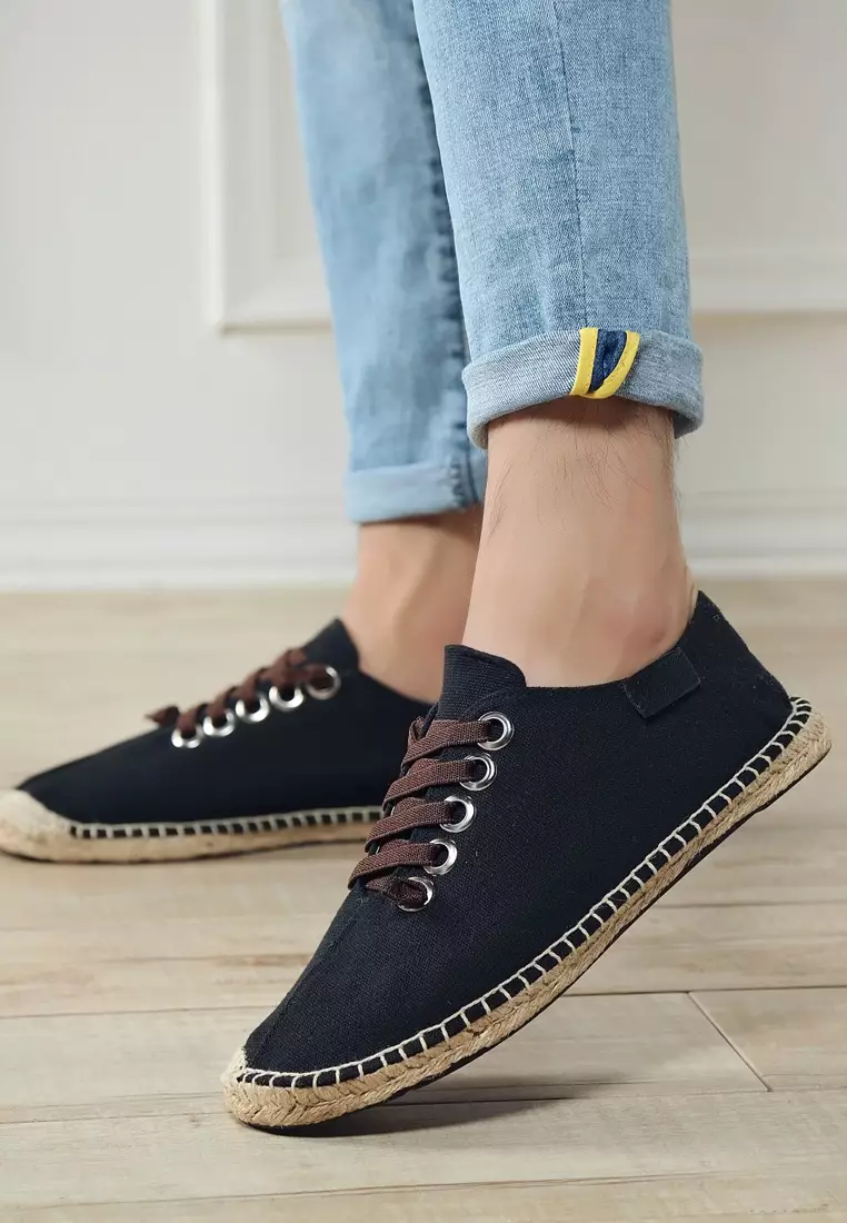 Color Matching Lace Up Canvas Espadrilles QZ-X35