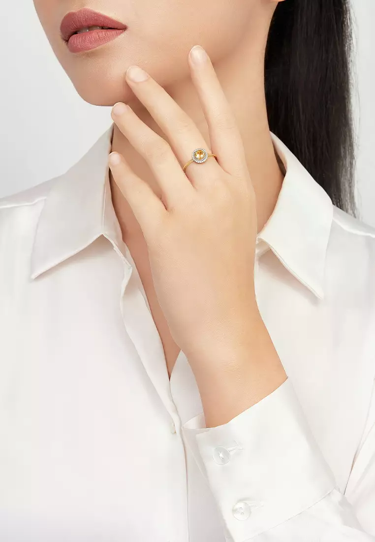 HABIB Citrine and Diamond Ring in 375/9K Yellow Gold 261881121(R)YG-CITR