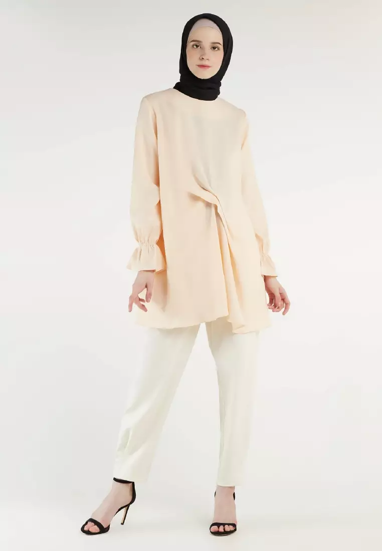 MAYONETTE Farah Tunic Moscrepe Premium - Atasan Wanita Tunic Kekinian 2021 - Peach