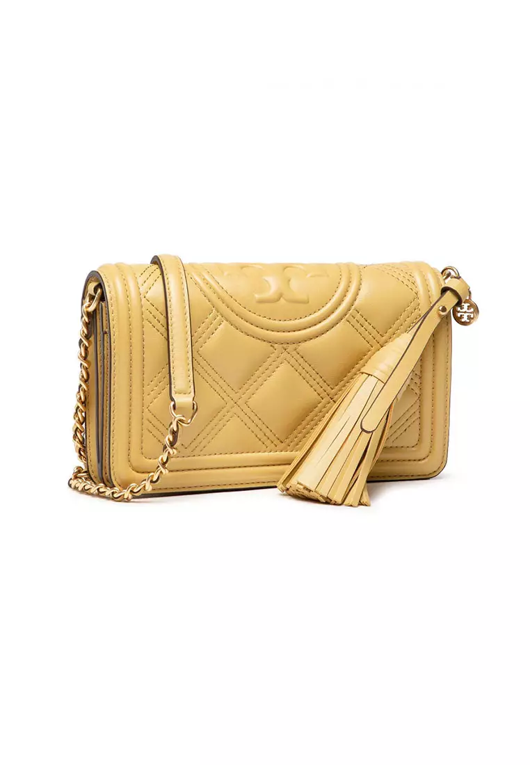 Tory Burch Fleming Soft Wallet Crossbody In Beeswax 64312