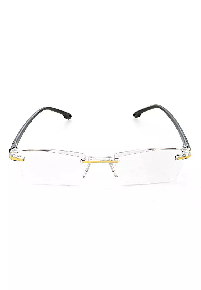 Zafa Kacamata Baca Rabun Dekat Frameless Anti Blue Light Lensa Plus 2.5 Classic Design Material Metal ORIGINAL - Black Gold