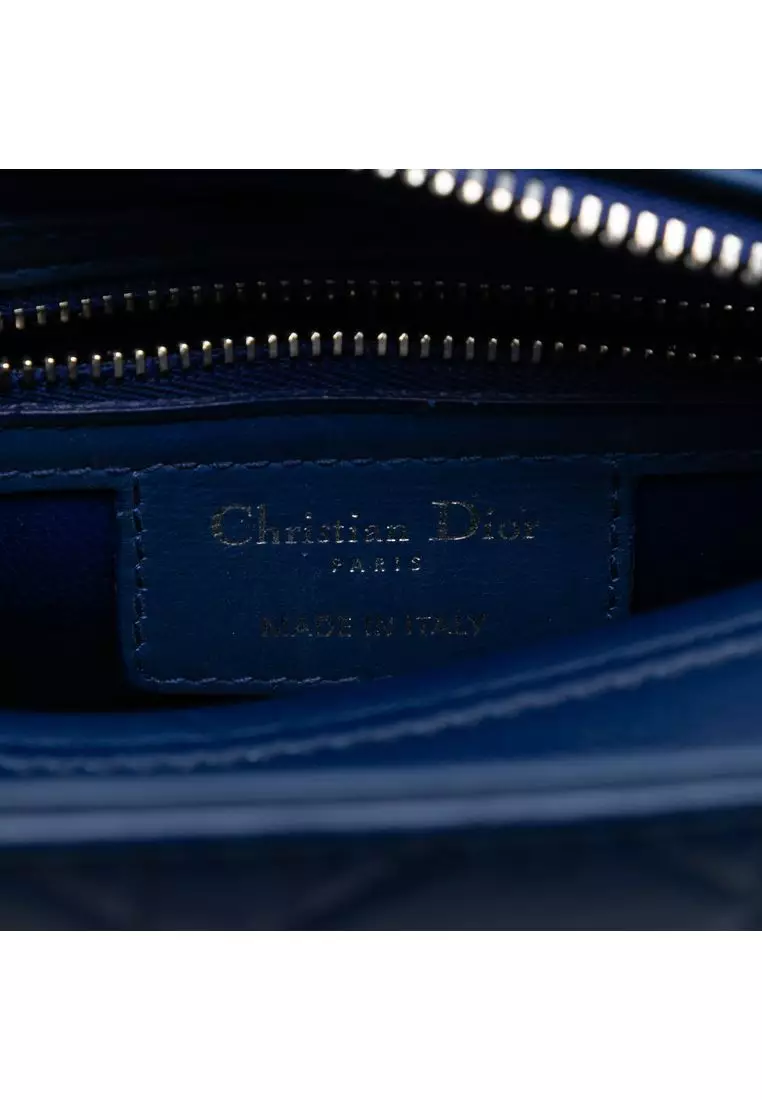 Pre-Loved Dior Medium Ultra Matte Calfskin Cannage Embossed Lady Dior