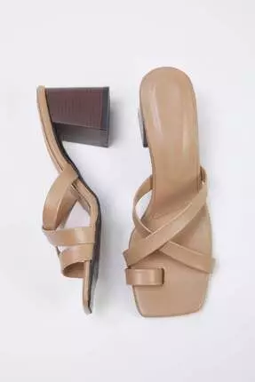 Wooden Heel Tan Heeled Sandals Womens Wide Fit Wooden Block Heel