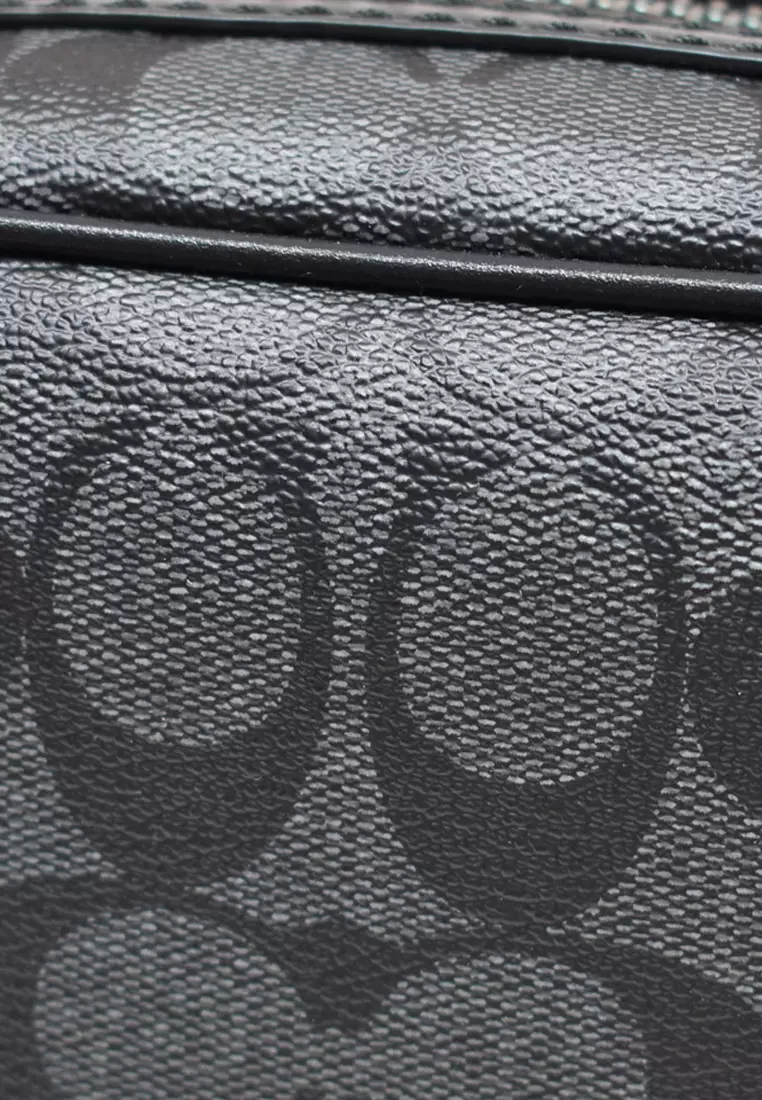 Buy Coach Coach Travel Kit Bag In Signature Canvas In Charcoal/ Black