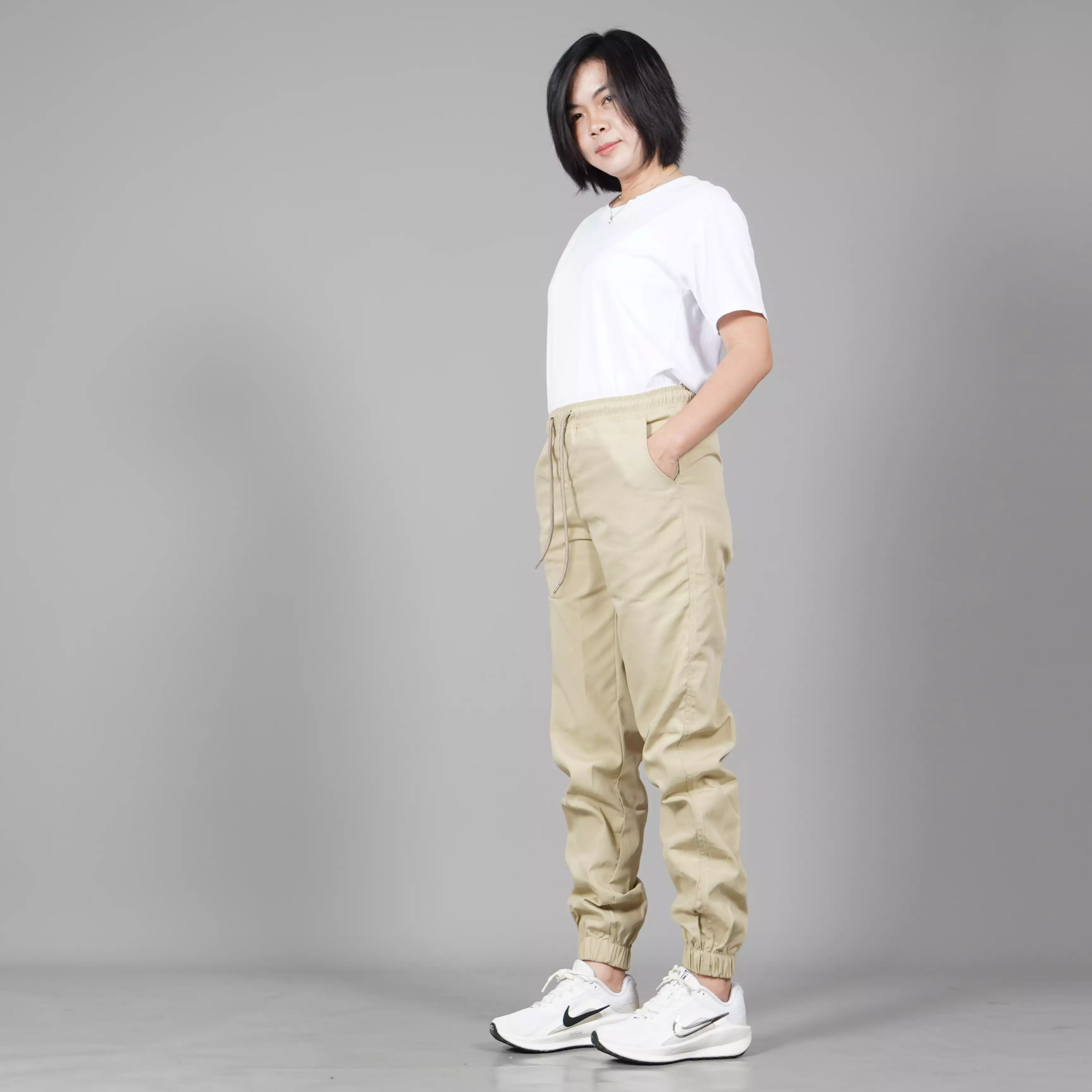  DIAN Celana Joger Pants Celana Jogger Pants Wanita Joggerpants - KREM