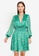 Goddiva green V-Neck Shirred Waist Tea Dress E1606AA9017993GS_1