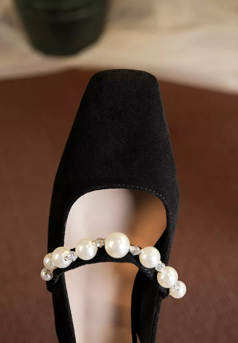 5CM Pearl Strap Slingback Mid Heel BY2252-35