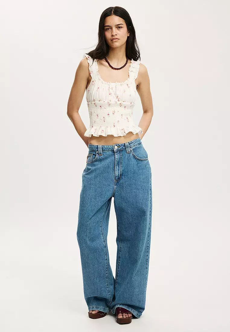 Alina Shirred Button Blouse