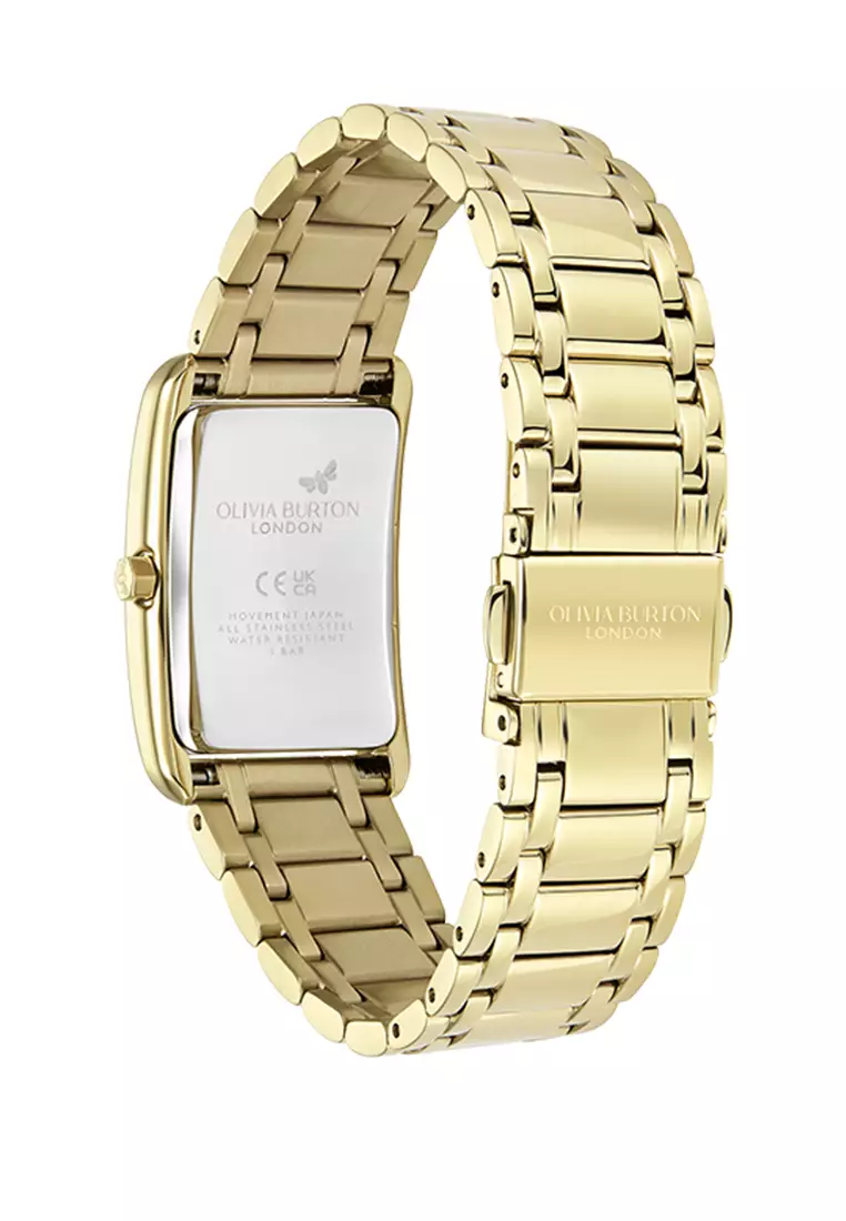 Olivia Burton Tank Forest Green Sunray Inner Frame & Powdered Centre Etched Dial GP 30 x 21mm - 24000195