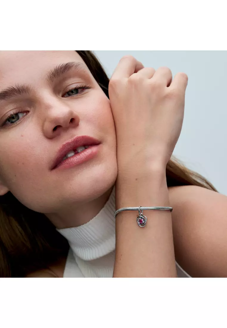 Pink Eternity Circle Dangle Charm