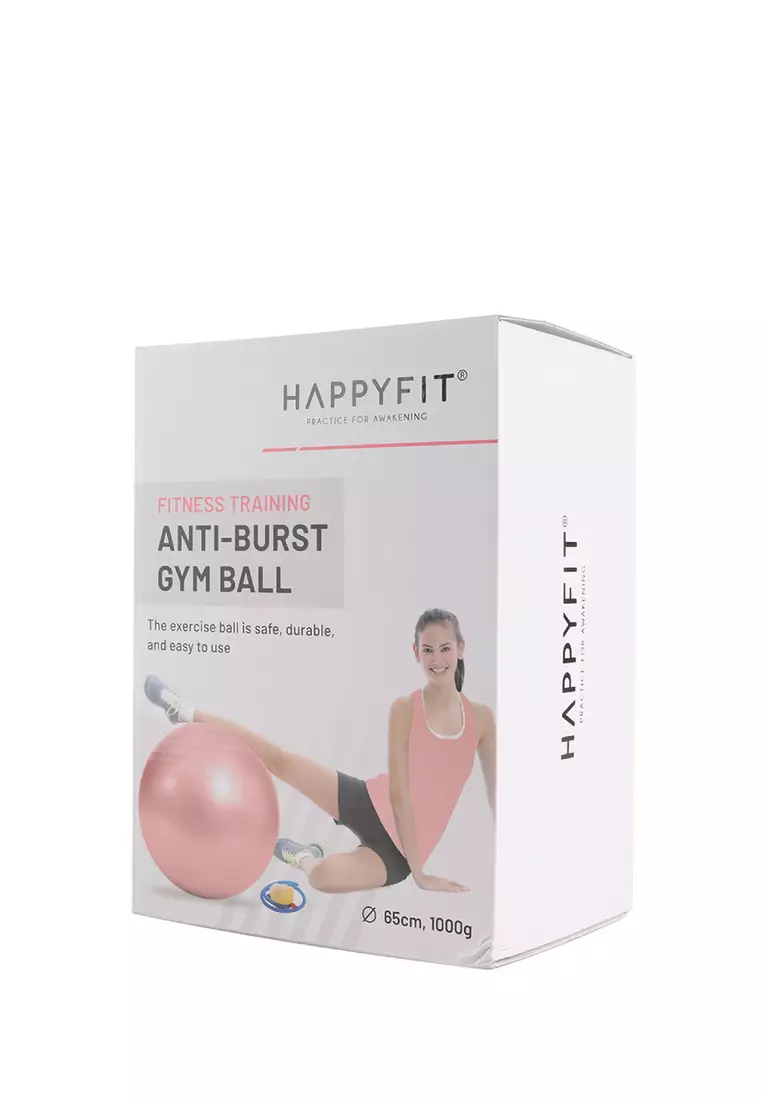 HAPPYFIT YOGA ANTI BURST GYM BALL 65CM - PINK