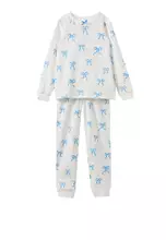 Vanilla/Deep Sea Blue Bows