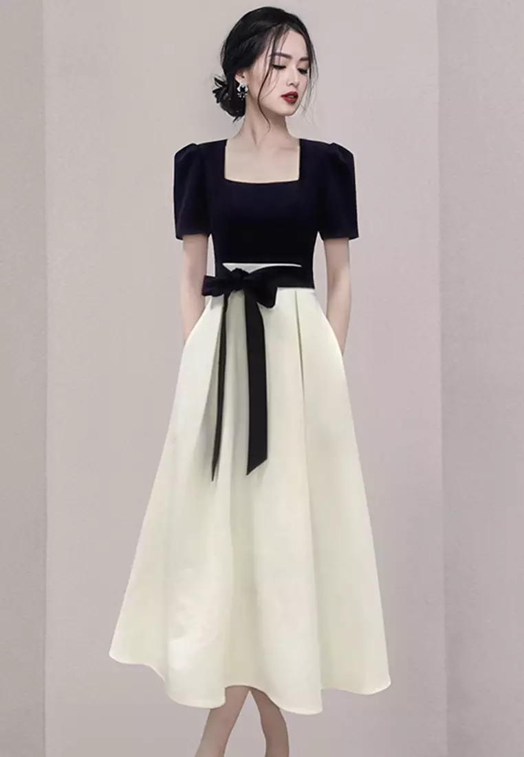 Buy Sunnydaysweety 2024 Summer Audrey Hepburnstyle Classic Black and