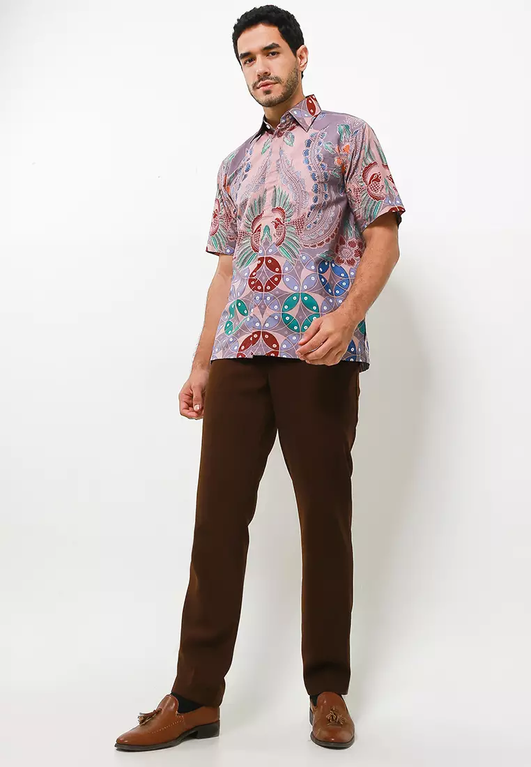 Sambara Kemeja Batik Tulis Premium Pria Casual Modern Lengan Pendek