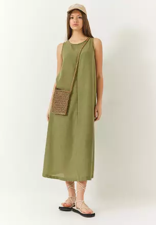 chinese dress ladies SINGAPORE PINK LINEN DRESS  Gendolina