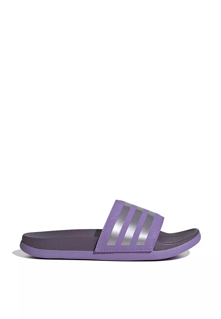 Purple adidas slides hot sale