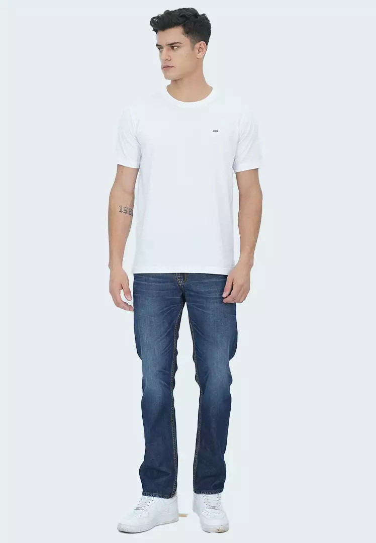 LGS - Kaze Collection - Kaos Pria Lengan Pendek Katun - Kaos Polos Bertekstur - Slim Fit