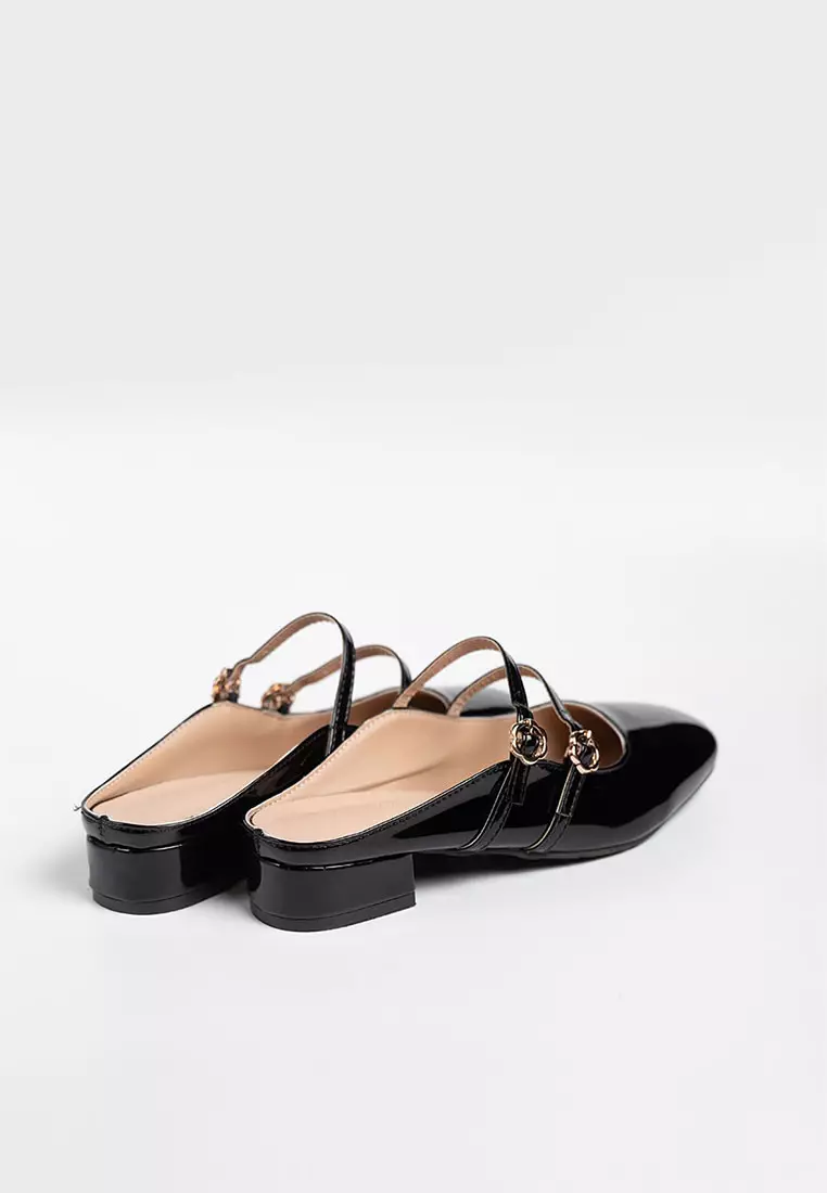 Milyy Mary Jane Glossy Mules