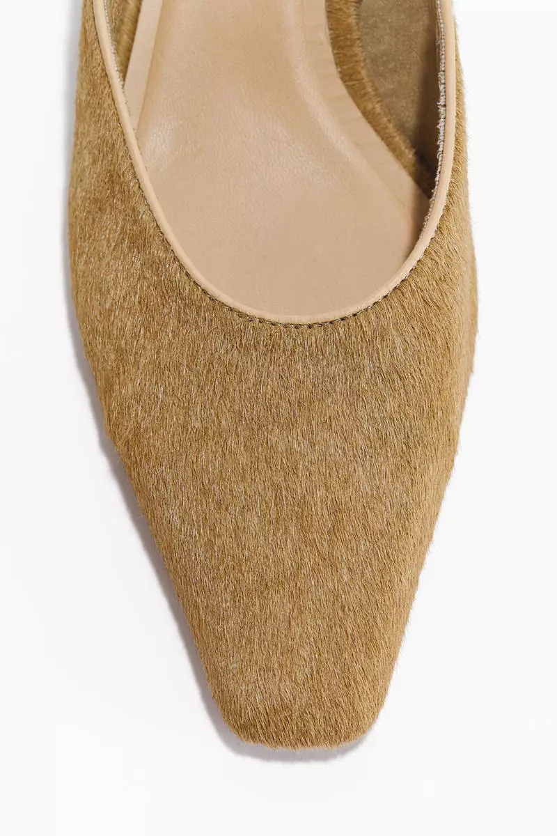 Heeled leather mules