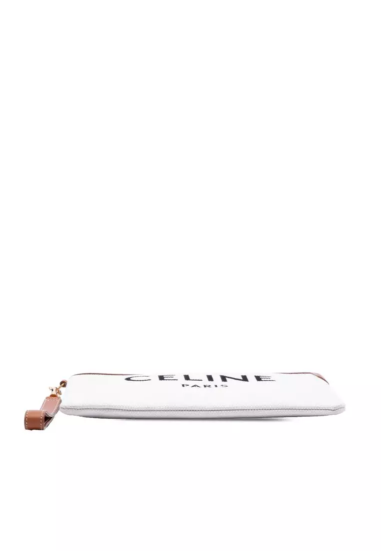 Pre-Loved Celine Large Canvas Logo Pouch