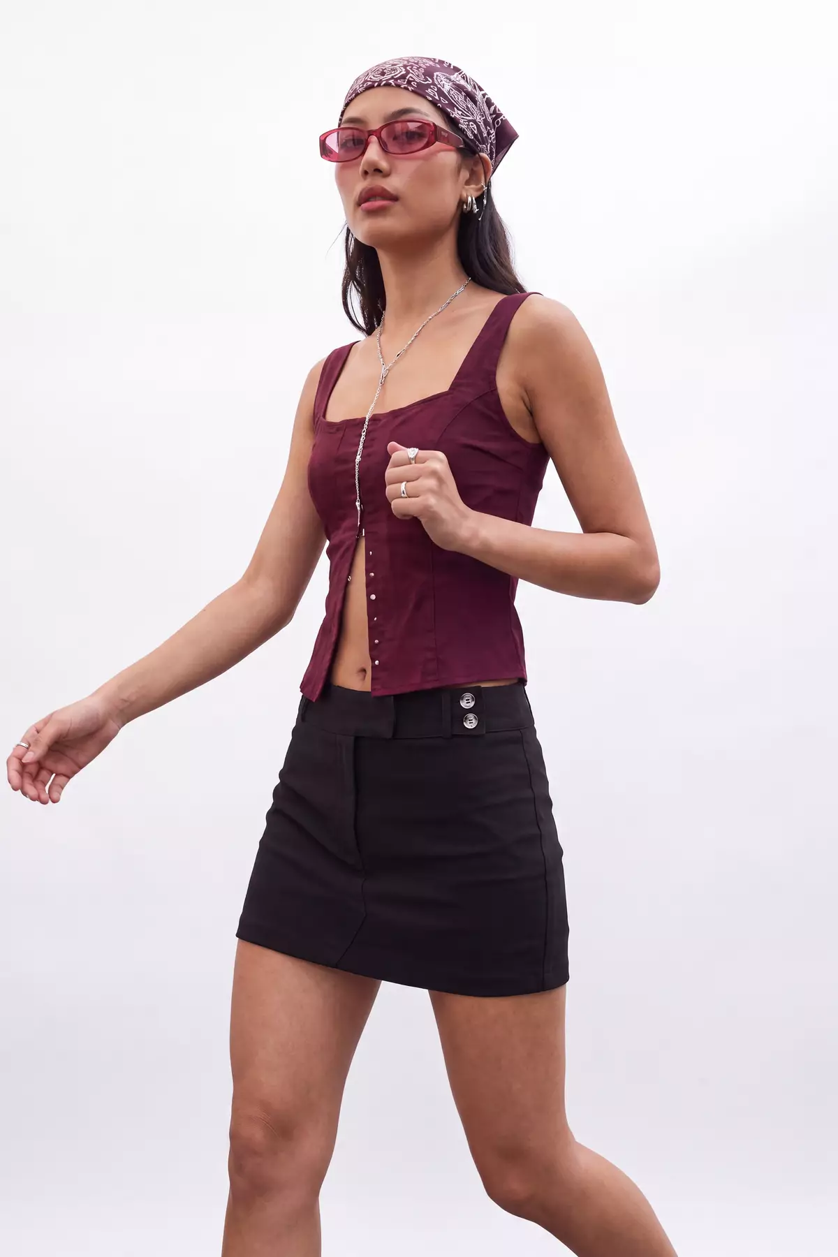 Black Mini Stretchy Fabric Shorts Skirt Shorts & Bermuda Twoss26Sr00232
