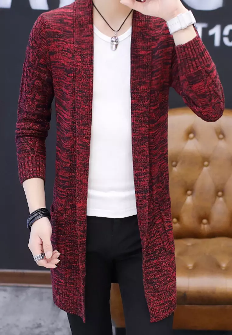 Long Jacquard Knitted Cardigan KP M19005