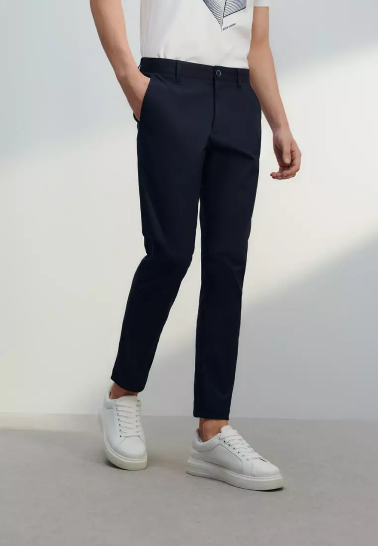 Cotton Blend Extra Slim Fit Twill Casual Pants