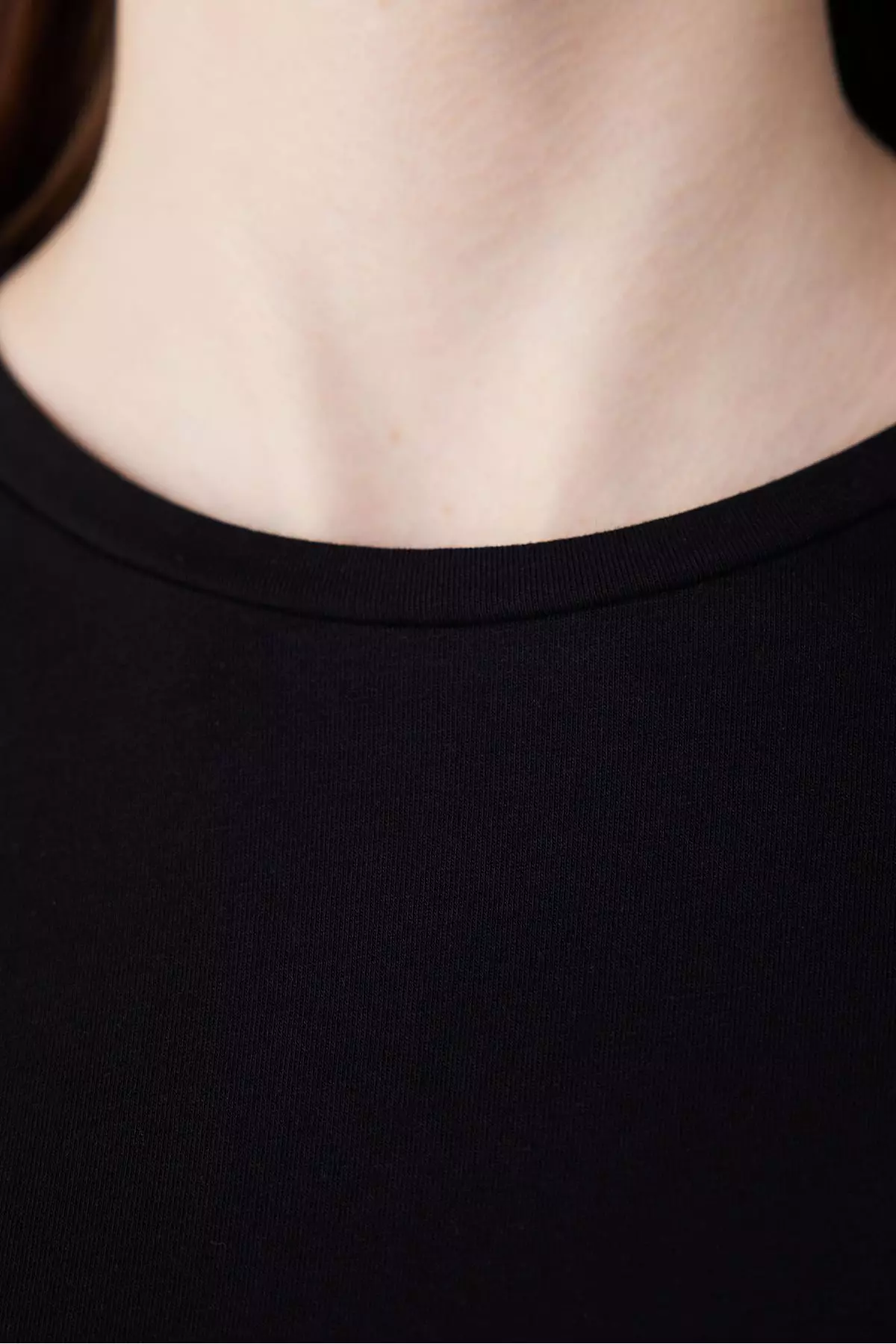 Cotton Black Short Sleeve Basic T-Shirt