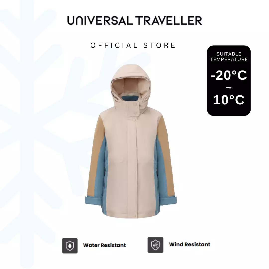 UNIVERSAL TRAVELLER URBAN TRICOLOR DOWN JACKET WITH INTERNAL SHOUDLER STRAPS DJW25032