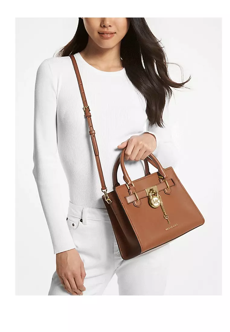 michael kors brown leather satchel