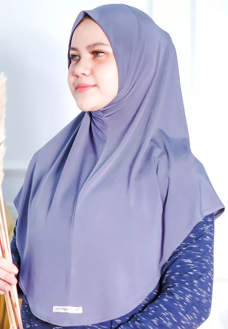 JV Hasanah Bergo Hasanah Soft Pet Jersey Grey | Bergo Pet Luar Panjang Jersey