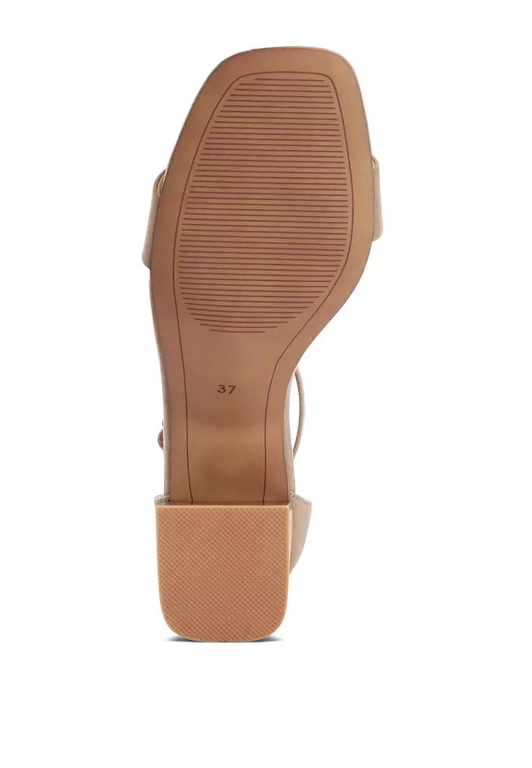 Taupe Block Heel Sandals