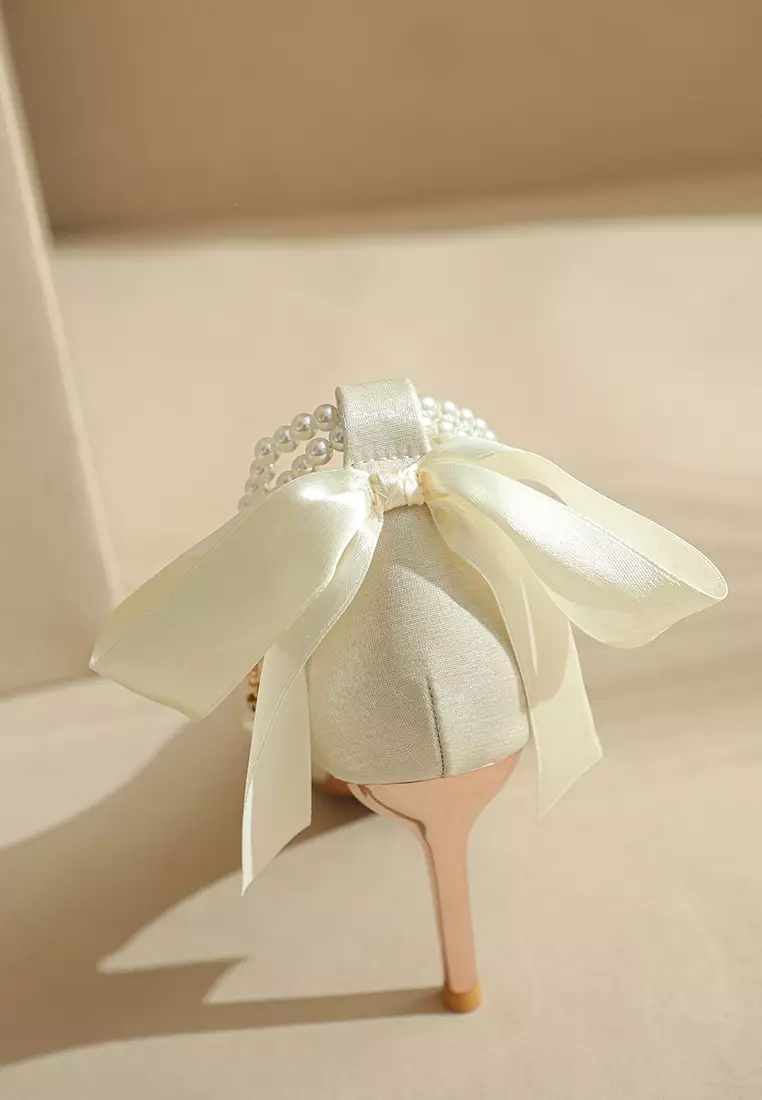 8CM 尖頭珍珠搭帶高跟鞋 2181-9