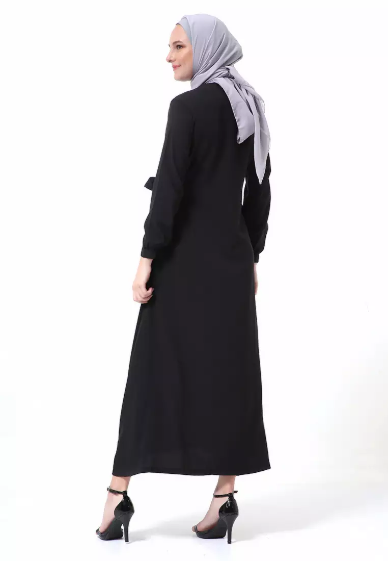 Palupi Dress Gamis Muslimah Wanita Lengan Panjang Regular Fit High Quality - Pink