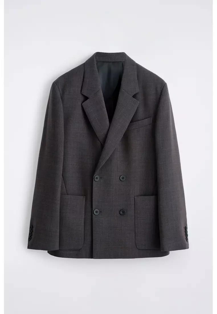 UNSTRUCTURED WOOL-BLEND BLAZER