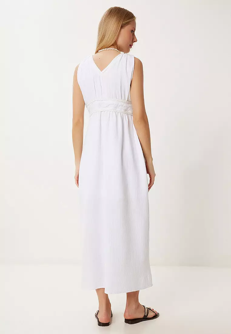 Knitted Striped Summer Linen Dress
