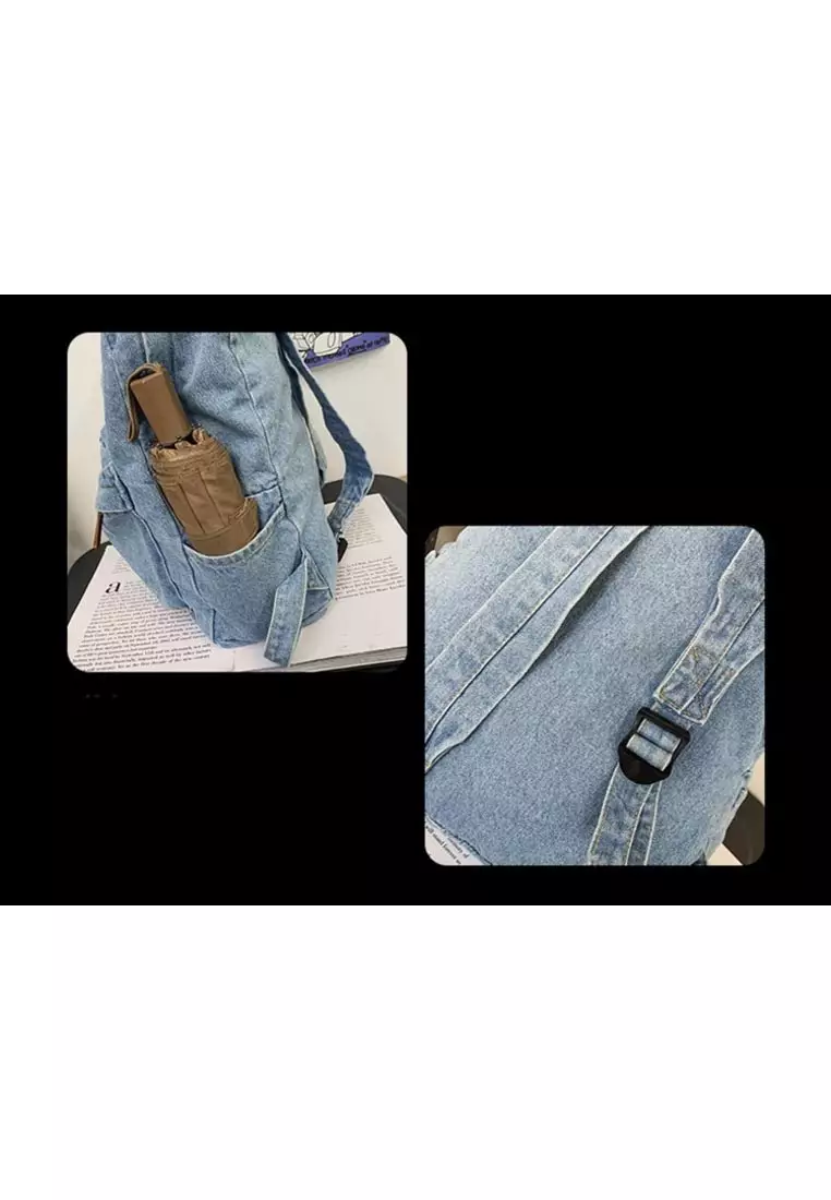 Retro and casual Japanese style Denim Backpack