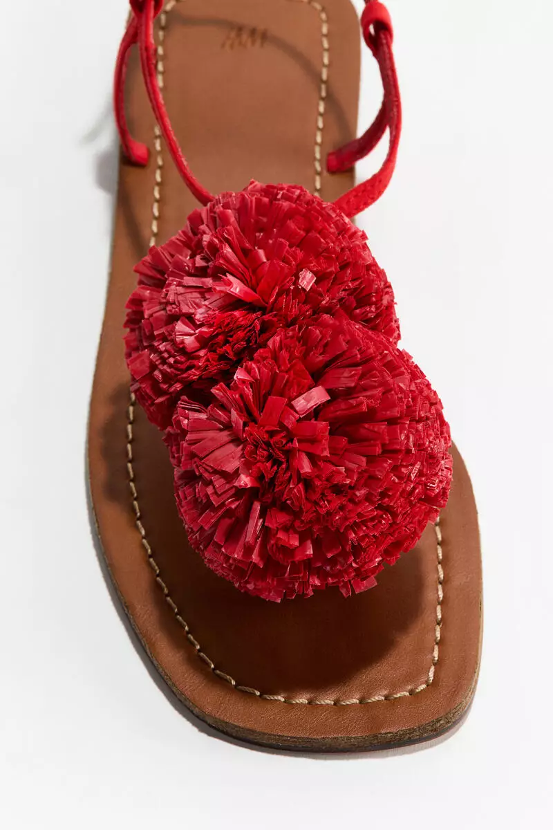 Appliquéd strappy sandals